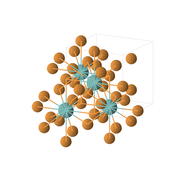 Crystal structure of MoP3 (cubic, Fm-3m (No. 225))
