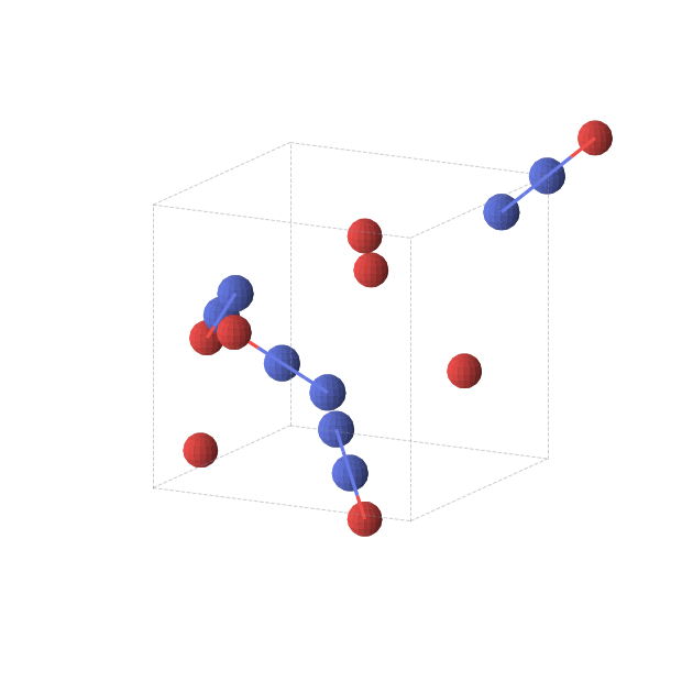 Crystal structure of N2O (cubic, P213 (No. 198))