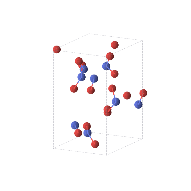 Crystal structure of N2O3 (orthorhombic, P212121 (No. 19))