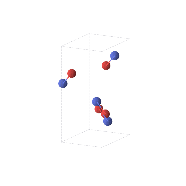 Crystal structure of NO (orthorhombic, P212121 (No. 19))