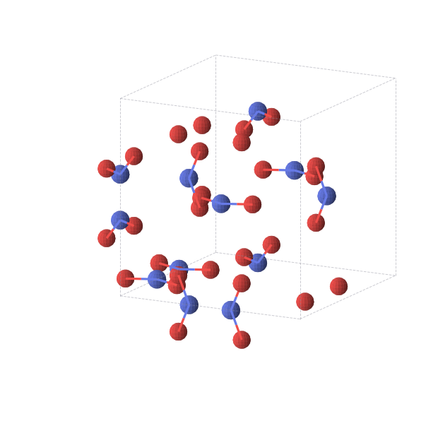 Crystal structure of NO2 (cubic, Im-3 (No. 204))