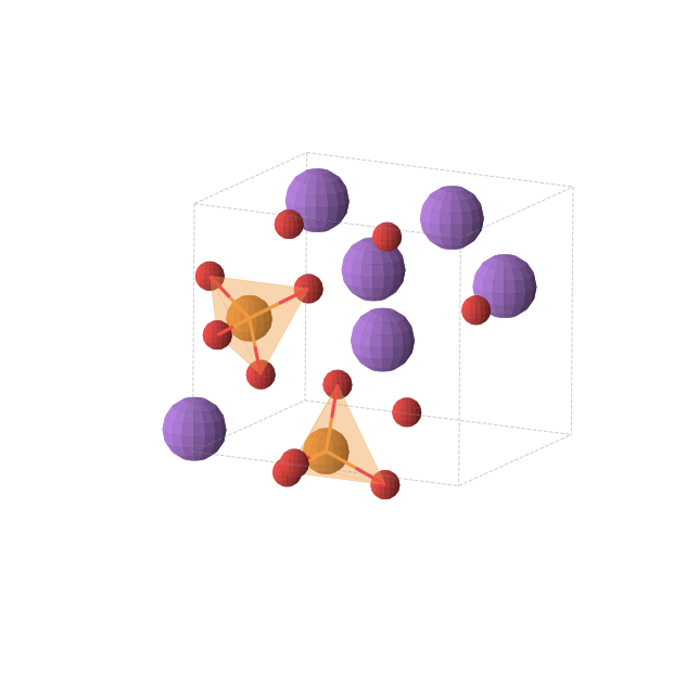 Crystal structure of Na3PO4 (monoclinic, Pm (No. 6))