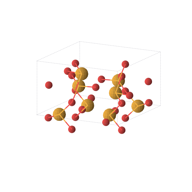 Crystal structure of SeO2 (tetragonal, P42/mbc (No. 135))
