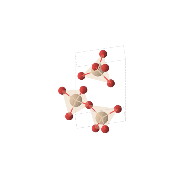 Crystal structure of SiO2 (trigonal, P3121 (No. 152))