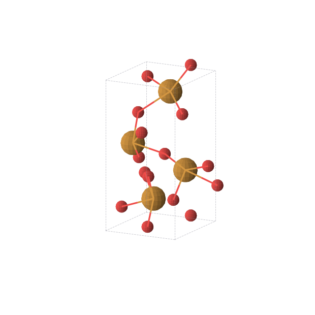 Crystal structure of TeO2 (orthorhombic, P212121 (No. 19))