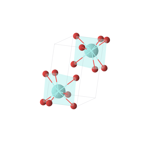 Crystal structure of YO2 (monoclinic, P21/m (No. 11))