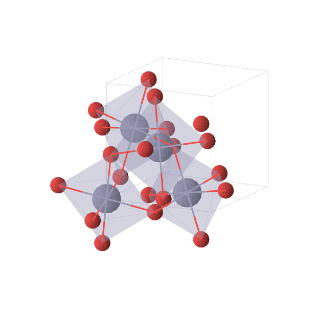 Crystal structure of ZnO2 (cubic, Pa-3 (No. 205))
