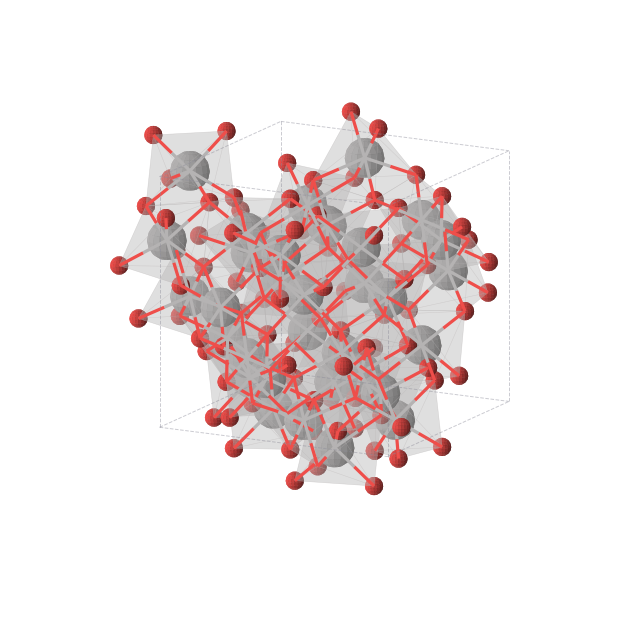 Crystal structure of V2O3 (cubic, Ia-3 (No. 206))