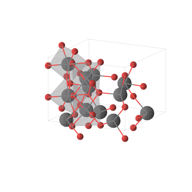 Crystal structure of Pb3O4 (tetragonal, P42/mbc (No. 135))