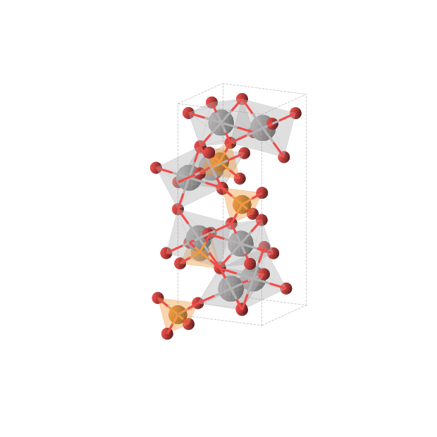 Crystal structure of V2PO5 (tetragonal, I41/amd (No. 141))