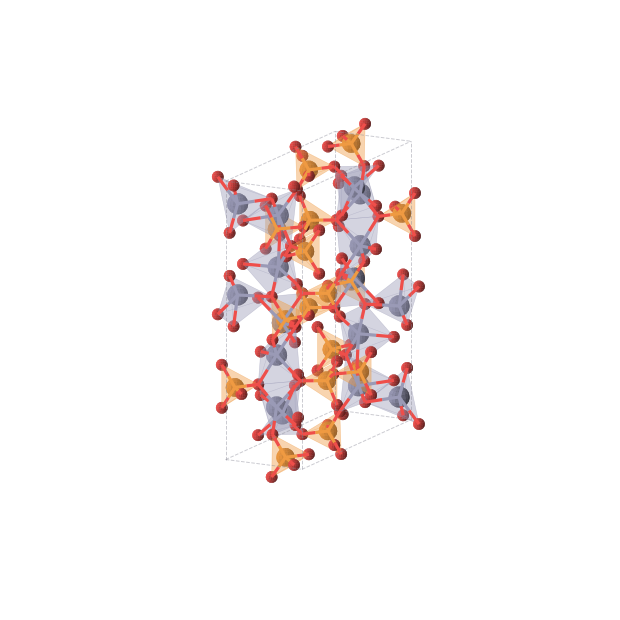 Crystal structure of Zn2P2O7 (orthorhombic, Pbcm (No. 57))