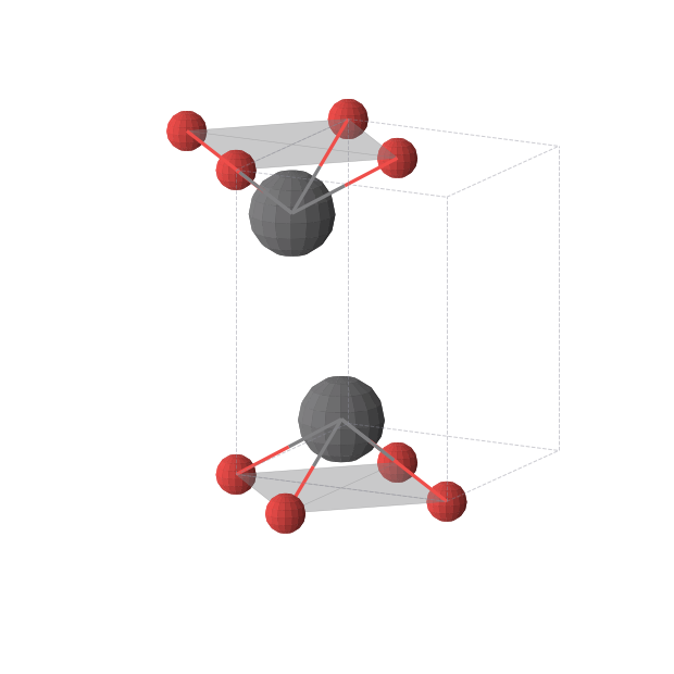 Crystal structure of PbO (tetragonal, P4/nmm (No. 129))