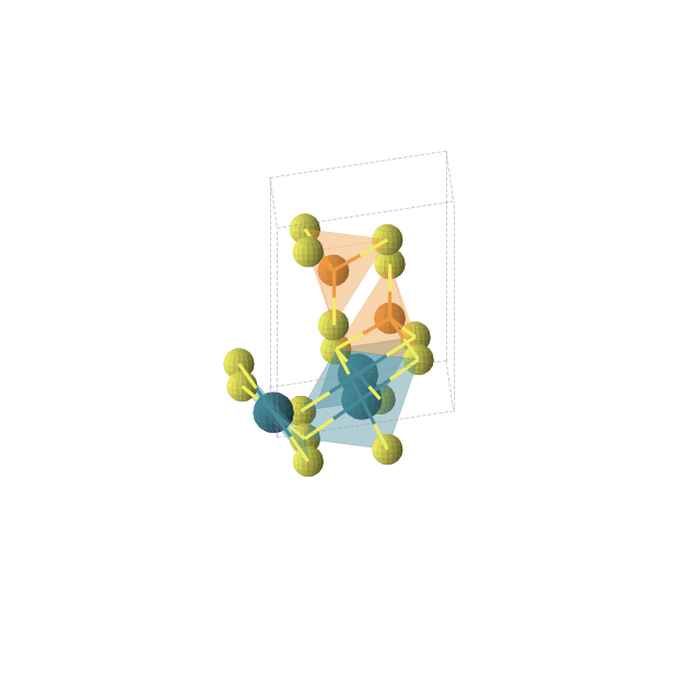Crystal structure of P2Pd3S8 (trigonal, P-3m1 (No. 164))