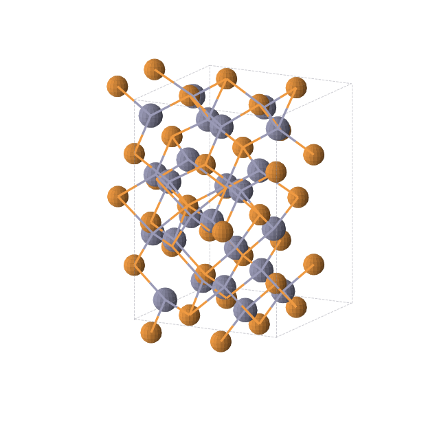 Crystal structure of P16Zn24 (tetragonal, P42/nmc (No. 137))