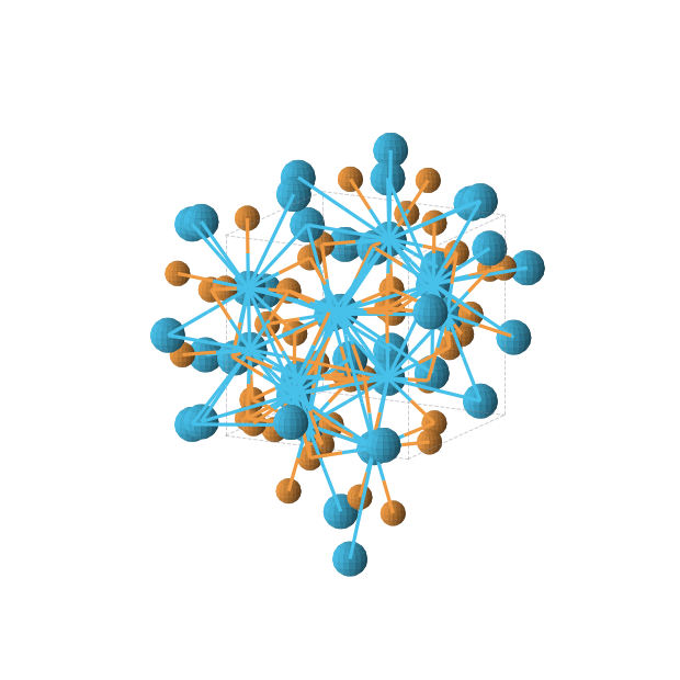 Crystal structure of Th3P4 (cubic, I-43d (No. 220))