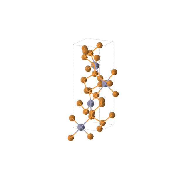 Crystal structure of ZnP4 (tetragonal, P41212 (No. 92))