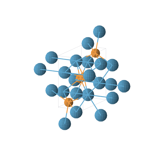 Crystal structure of PW (orthorhombic, Pnma (No. 62))