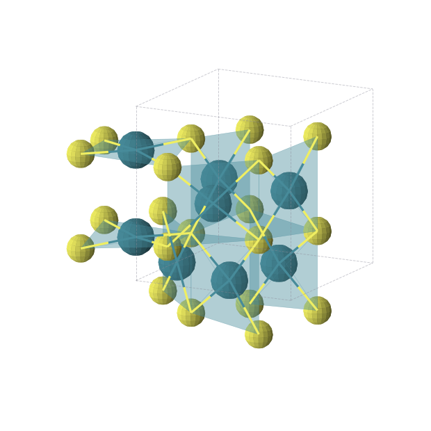 Crystal structure of PdS (tetragonal, P42/m (No. 84))