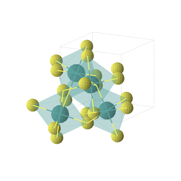 Crystal structure of RuS2 (cubic, Pa-3 (No. 205))