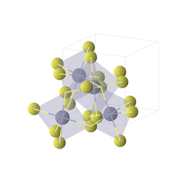 Crystal structure of ZnS2 (cubic, Pa-3 (No. 205))