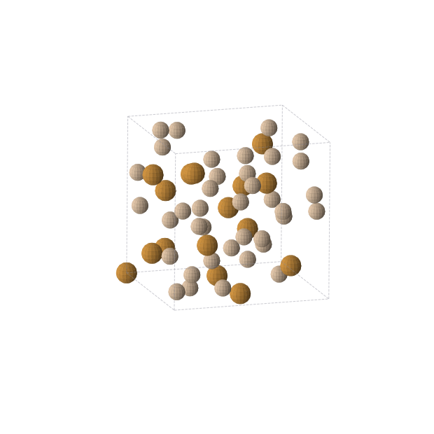 Crystal structure of Si38Te16 (trigonal, R3c (No. 161))