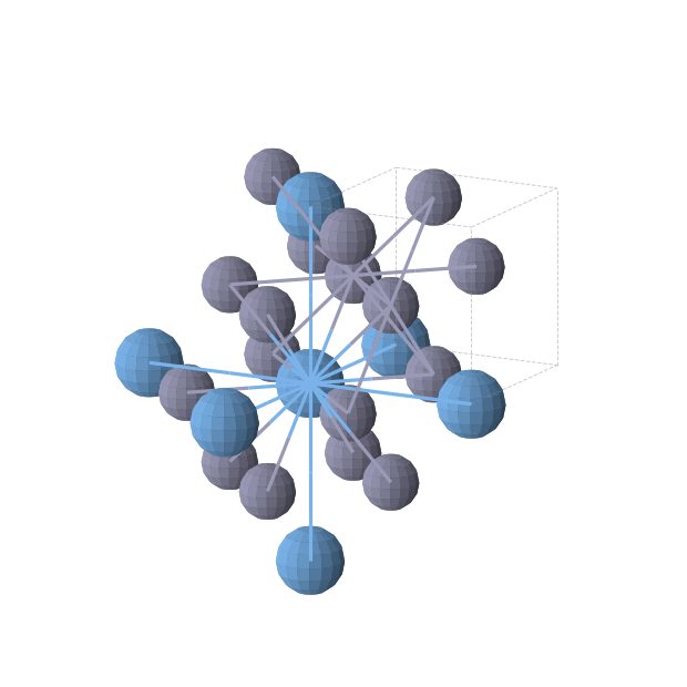 Crystal structure of TaZn3 (cubic, Pm-3m (No. 221))